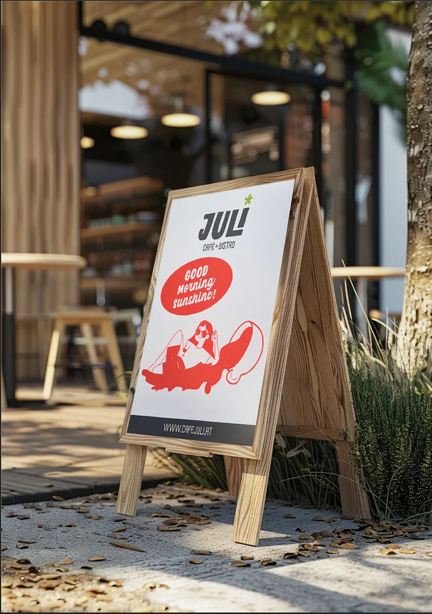 Tafel Werbung aussen